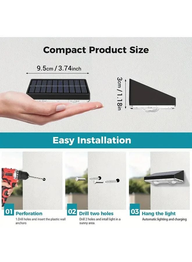 2 Packs Solar Wall Lights Outdoor Smart Sensor Decorative Lighting For Fences - Image 4