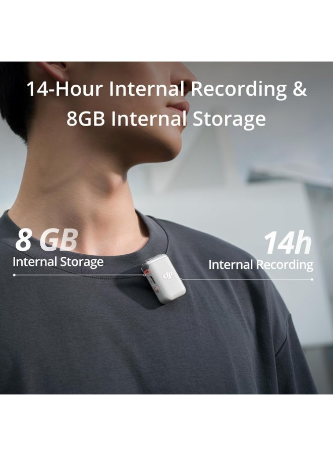 Dji World DJI Mic 2 Transmitter (Pearl White), Wireless Microphone with Intelligent Noise Cancelling, 14-Hour Internal Recording, 6-Hour Battery, Magnetic Attachment, Bluetooth Microphone, YouTube, Vlogs  - Image 2
