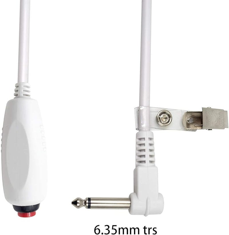 كابل طوارئ ممرضة مع مفتاح ضغط أبيض 6.35 مم خط - Image 3