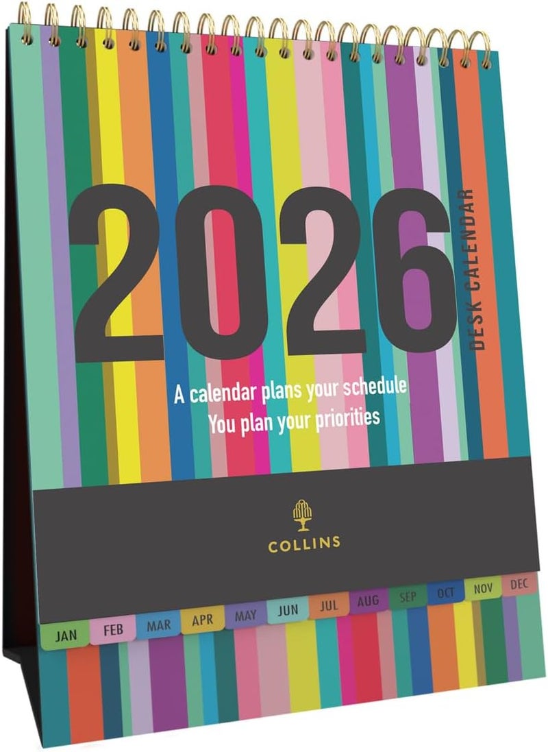 Collins - Edge Rainbow - Monthly Desk Calendar 2026 (EDDC-26) - Image 1