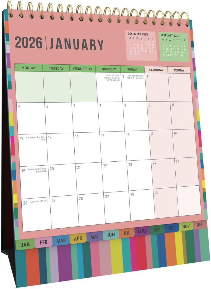 Collins - Edge Rainbow - Monthly Desk Calendar 2026 (EDDC-26) - Image 2