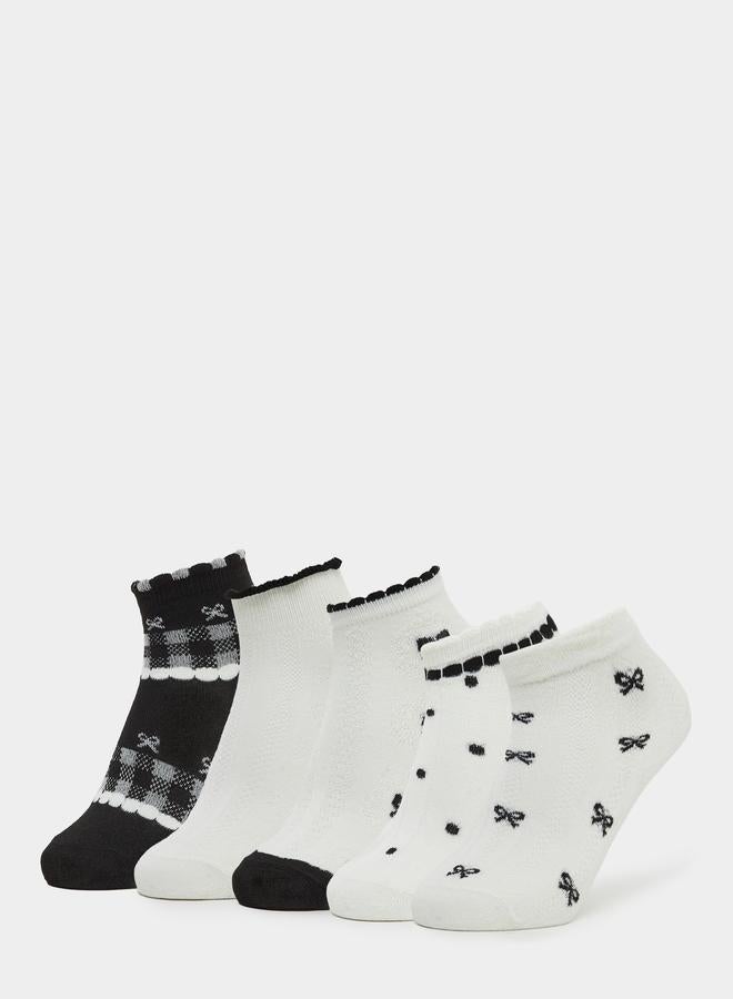 Styli Pack of 5 - Girls Bow Pattern Socks - Image 1