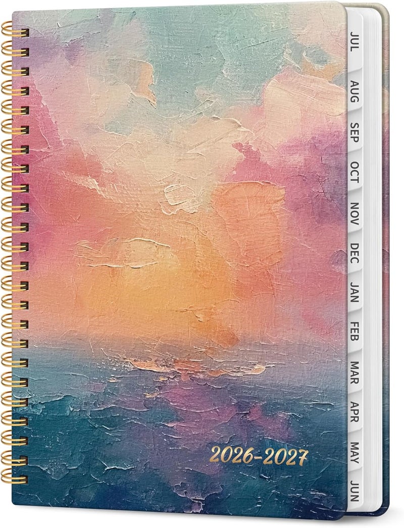 Taja 2026 Planner, Aesthetic Weekly and Monthly Planner for Women, Jan 2026 to Dec 2026, Hardcover 2026 Calendar Book with Monthly Tabs, Inner Pocket, Perfect for Office Home School - A5 (6.3" x 8.5 - Image 1