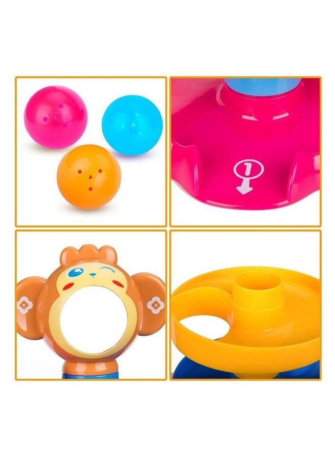 Niku Ramp Roll Ball Drop and Roll Swirling Tower for Kids Baby Girls | 3 Rattle Balls BPA Free Non Toxic Material| StackToy for Kids (Roll Ball) - Image 2