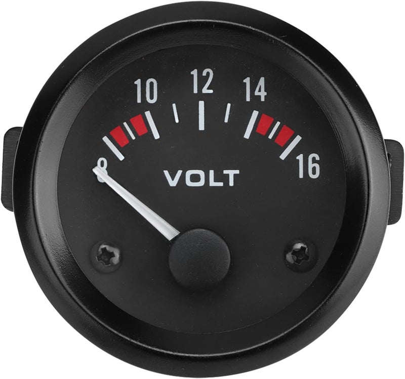 Aramox 12V Car Universal Voltmeter 52mm/2in Voltage Meter Gauge Black Dial 8-16V BX100007 Car Universal - Image 1