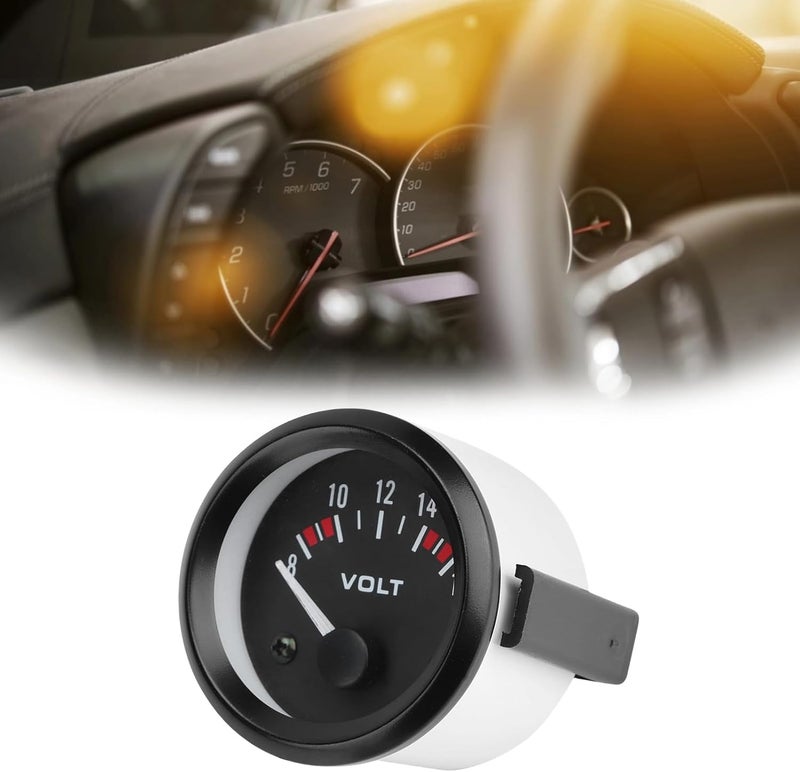 Aramox 12V Car Universal Voltmeter 52mm/2in Voltage Meter Gauge Black Dial 8-16V BX100007 Car Universal - Image 4