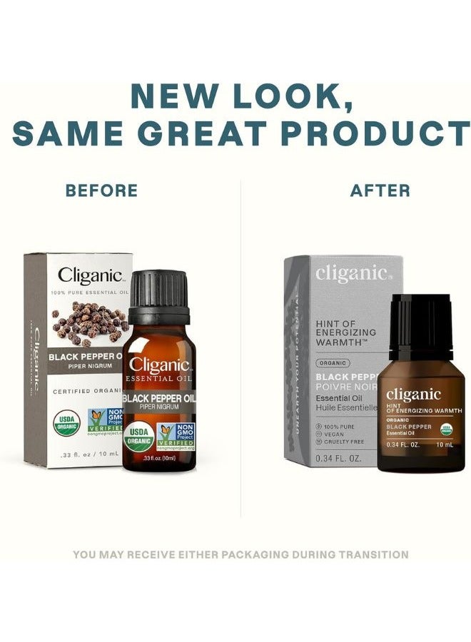 Cliganic Organic Black Pepper Essential Oil 10ml, 100% Pure Natural Undiluted, For Aromatherapy, Non-GMO Verified  - Image 2