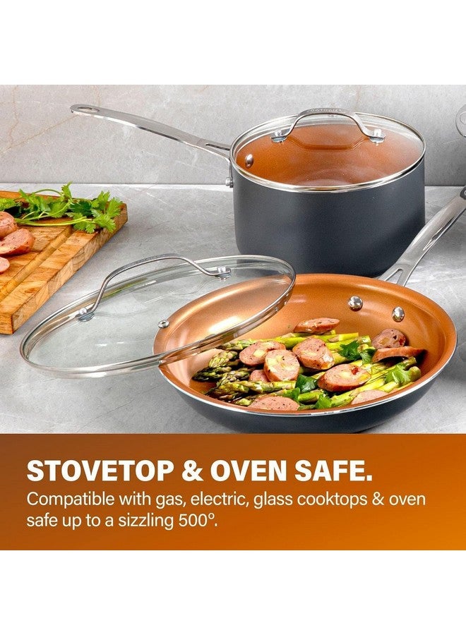 جوثام ستيل مقلاة جوثام ستيل غير لاصقة مقاس 9.5 بوصة، مقلاة غير لاصقة، مقلاة سيراميك صحية وغير سامة للطهي، مقلاة غير لاصقة، مقلاة آمنة للاستخدام في الفرن، آمنة للاستخدام في غسالة الأطباق - نحاسي - Image 4