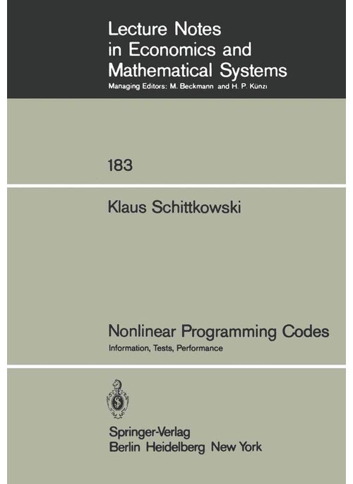 Nonlinear Programming Codes: Information, Tests, Performance