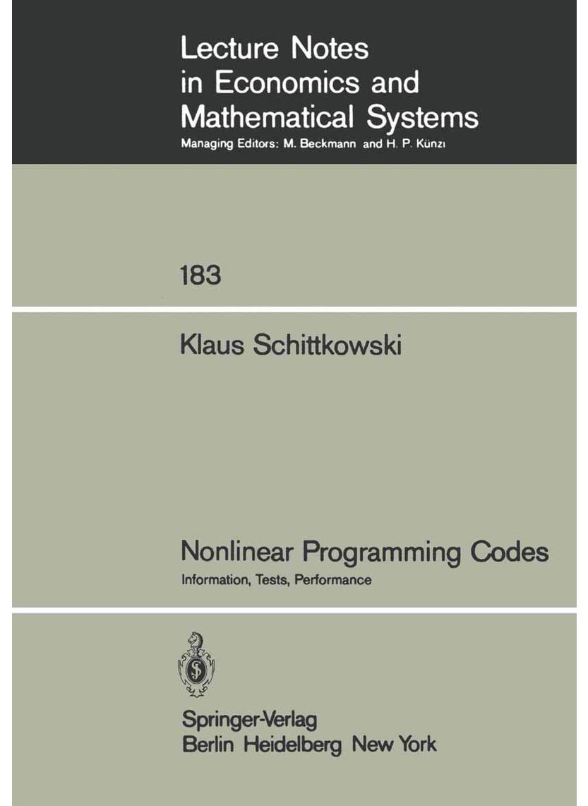 Nonlinear Programming Codes: Information, Tests, Performance 