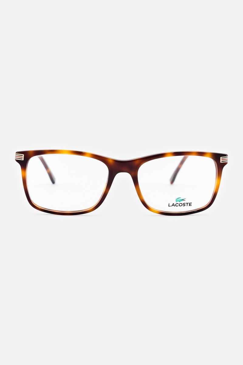 LACOSTE Men L2888 Rectangular Eyeglasses, Havana Brown - Image 1