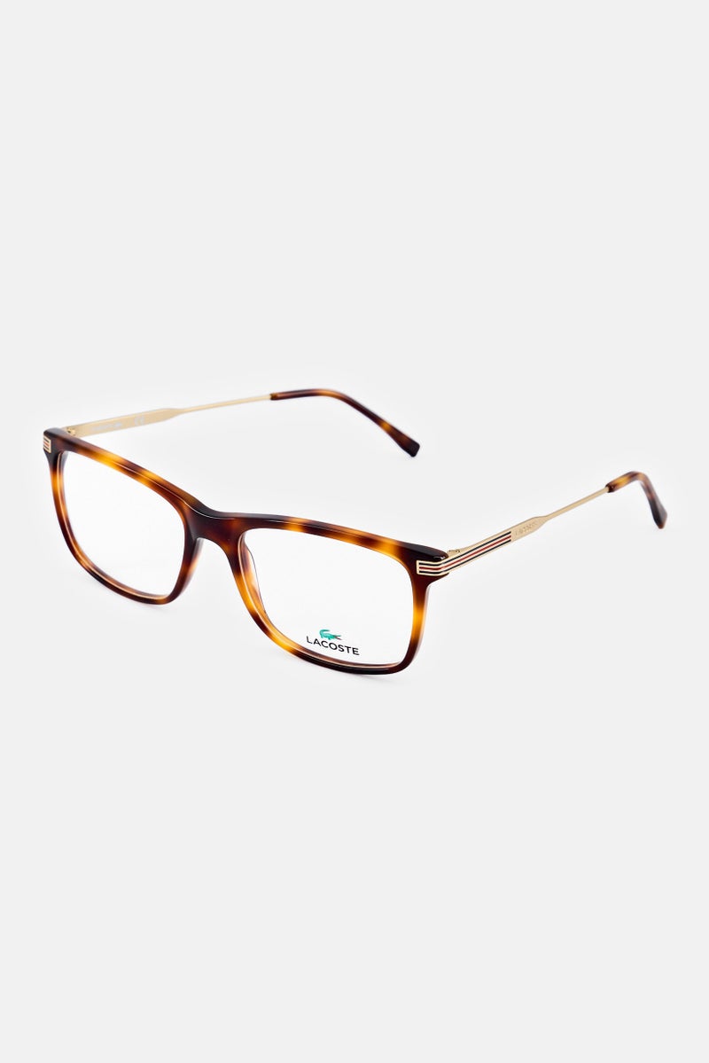 LACOSTE Men L2888 Rectangular Eyeglasses, Havana Brown - Image 3