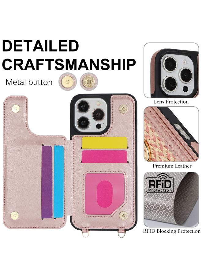 S-TOP Case For iPhone 16 Pro Max Double Bckle Card Slot Full Coverage Phone Case with Cross-body Strap - Image 3