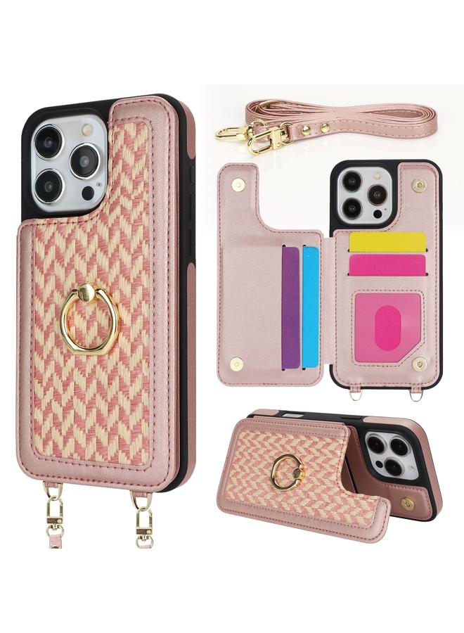 S-TOP Case For iPhone 16 Pro Max Double Bckle Card Slot Full Coverage Phone Case with Cross-body Strap - Image 1