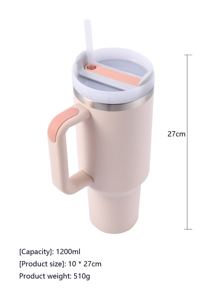 جيوان الفولاذ المقاوم للصدأ فراغ مزدوج كأس الماء الساخن ، مع مقبض غطاء القش ، يمكن أن تجعل المشروبات المبردة 24 ساعة غسالة صحون آمنة 1200 مل الأزرق - Image 5