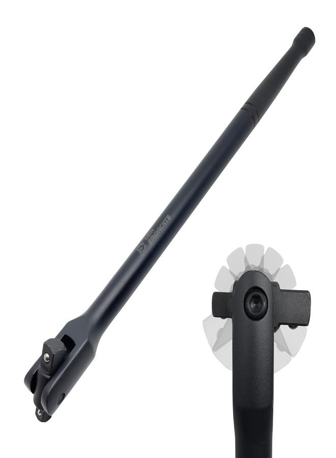 Der Erwachte 16-inch Dual Drive Breaker Bar, 3/8" & 1/2" Drive, Heavy Duty Breaker Bars with 360° Rotatable Head, Spring-loaded Detent Ball, Premium Chrome Vanadium Steel with Black Powder Coating - Image 1