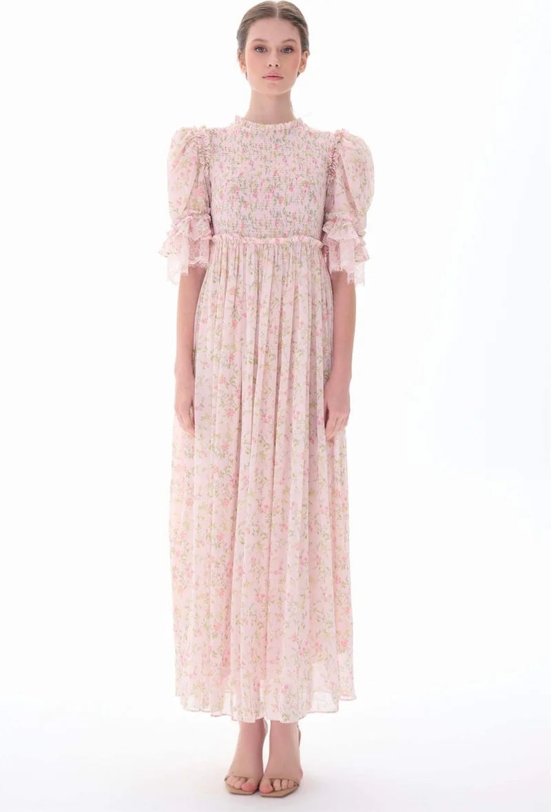 Miha Gipeli Balloon Sleeve Dress Pink