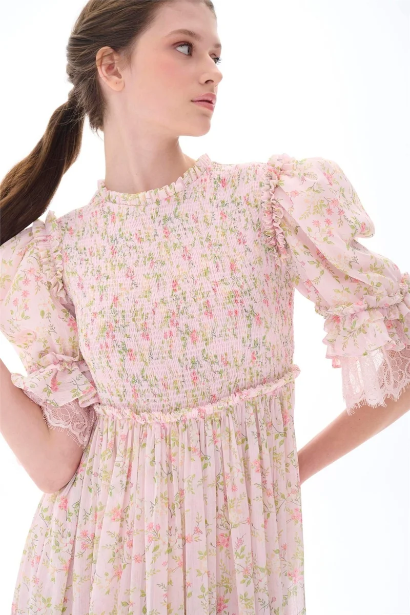 Miha Gipeli Balloon Sleeve Dress Pink