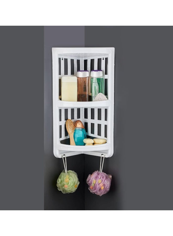 ORGANiZERS Bath Rack Organizer 3 Tier Corner Bath Rack, White, Or-8123 - Image 1