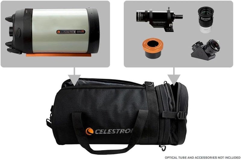 Celestron حقيبة تلسكوب 94026 لعدسات شميت كاسرين وEdgeHD بحجم 8 بوصات – حقيبة حمل مقاومة للماء ومتينة مع جدران واقية، جيب ملحقات وحزام مبطن، باللون الأسود - Image 5