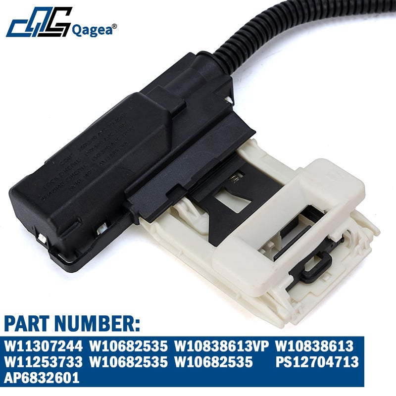 Qagea Washer Lid Lock Assembly (3-Wire) W11307244 W10682535 Fit For Whirlpool Maytag Amana Kenmore Washing Machine Door Latch Assembly Replaces W10838613 W10838613Vp W11253733 Ps12704713 W10682535 - Image 2