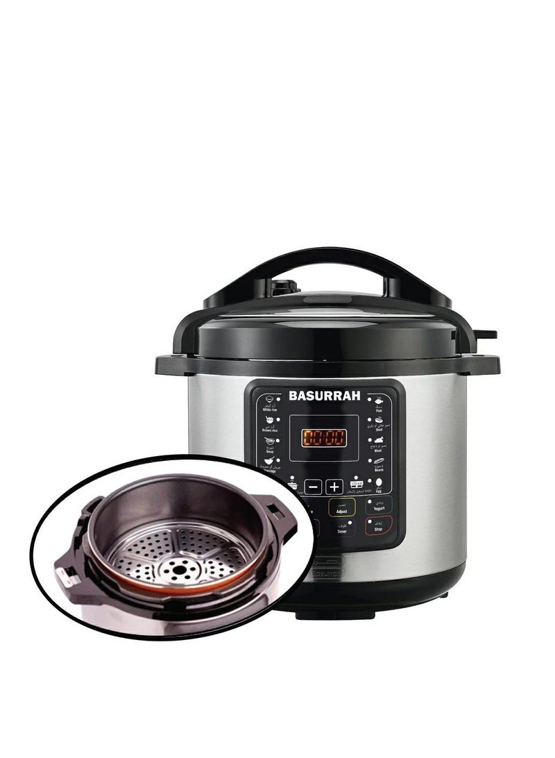 BASURRAH Electric Pressure Cooker with Mandi Net And capacity 8 Litter For 1200 Watt - Multifunctional Device for Quick Cooking - Image 1