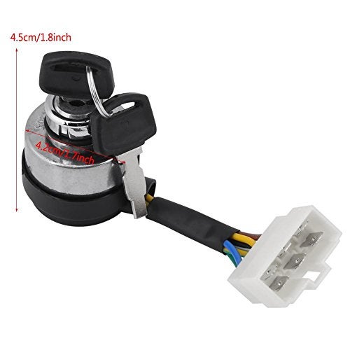 Walfront Ignition Switch with Key for 2.5-6.5KW Gas Generator 188F Starter, 6 Wire Ignition Lock Cylinder with Key - Image 4