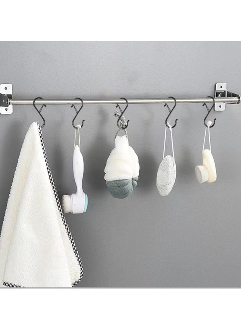 KASTWAVE S Hooks for Hanging, Heavy Duty S Hooks with Safety Buckle S Shaped Hooks Kitchen Pot Rack Hooks Closet Hooks for Hanging Plants, Clothes, Kitchen Utensil, Pots and Pans, Bags  8 Pack, Black  - Image 4