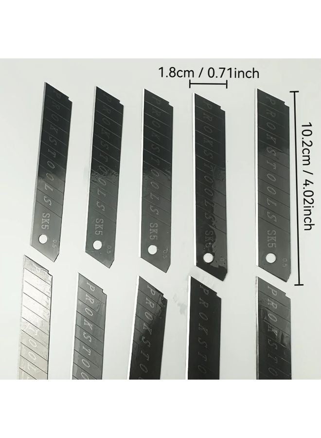 2 Boxes Of 20pcs Snap Off Blades High Carbon Steel Utility Knife Blades Silver - Image 3
