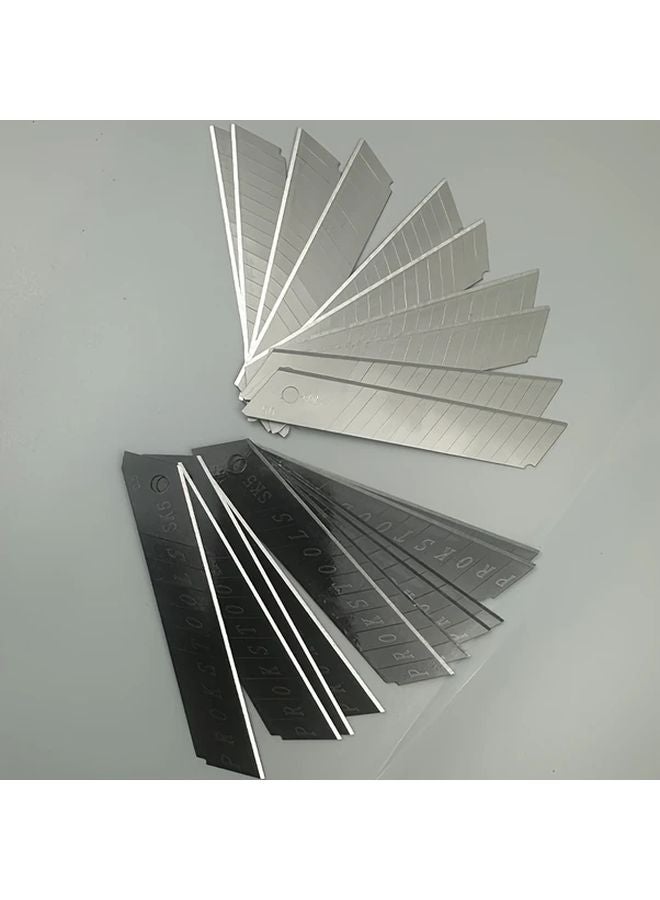 2 Boxes Of 20pcs Snap Off Blades High Carbon Steel Utility Knife Blades Silver - Image 5
