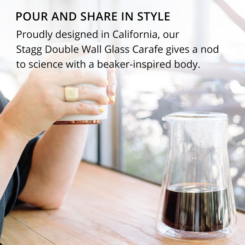 Fellow Stagg Double Wall Coffee Carafe - Vessel for Pour Over Manual Coffee Maker, Handblown Borosilicate Glass Decanter, 20 oz Clear Pitcher - Image 2