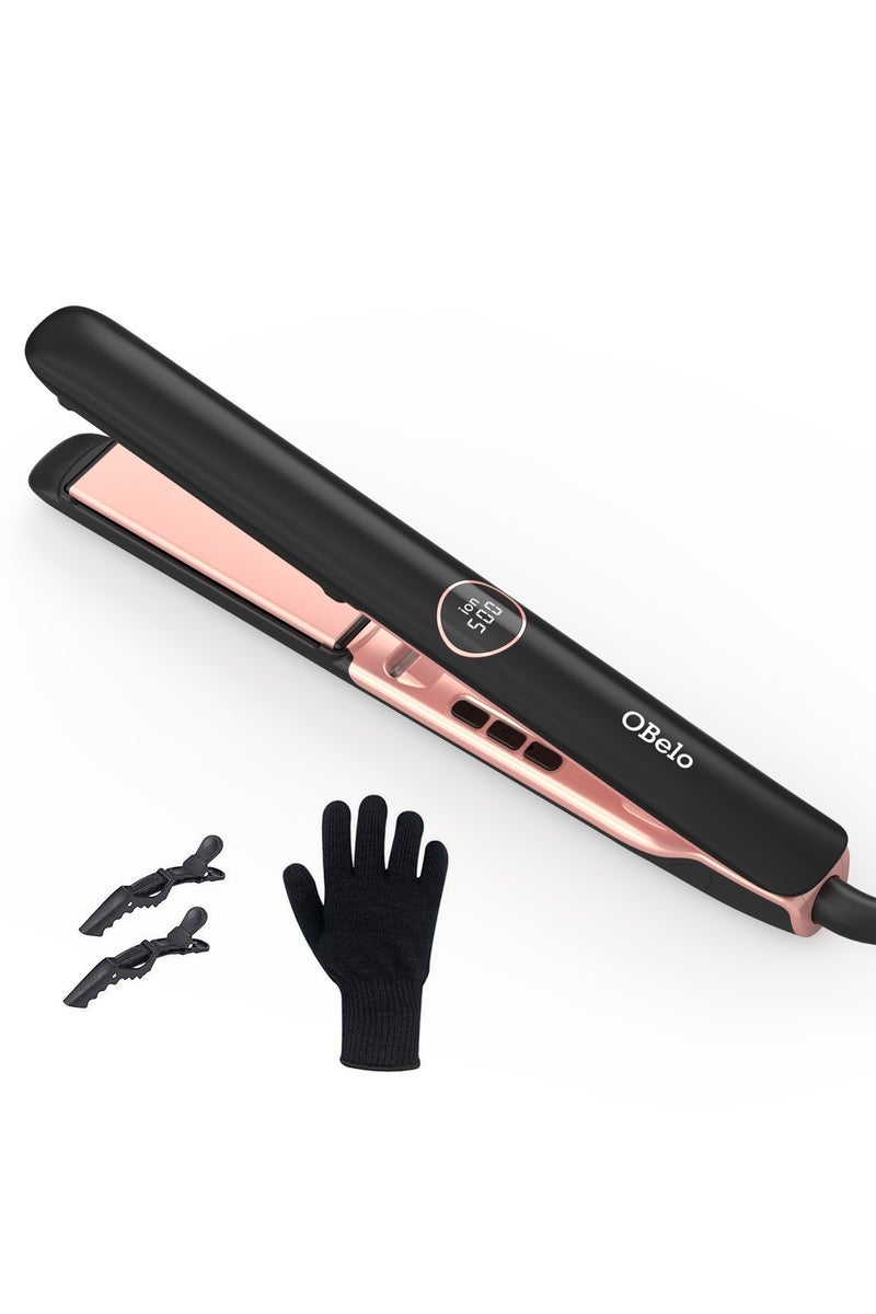 OBelo Professional Ceramic Hair Device 2 in 1 Equipped with Ionic Technology to Reduce Frizz and Protect Hair and Deliver Salon Results at Home - Image 1
