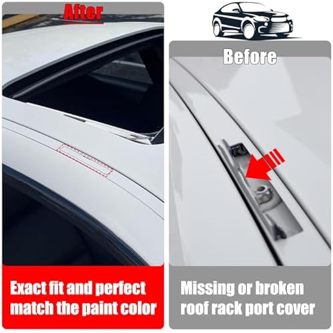 rayihni Compatible with BMW Roof Rack Port Cover for 3 Series F30 2013-2018/F80 M3 2016-2018, Roof Rack Molding Port Cap for BMW 320 328 330 335 340, Replace for 51137312617 (Mineral White Metallic) - Image 3