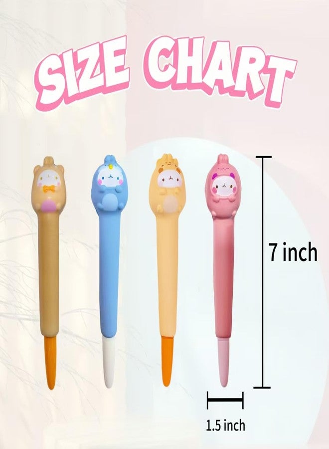 KUNHEHO Easter Baskets Kawaii Squishy Pen 4 Pcs Cute & Fun Pens for Stationary & Cool Pens for Teenage Gifts for Tweens Back to School Supplies - Image 2