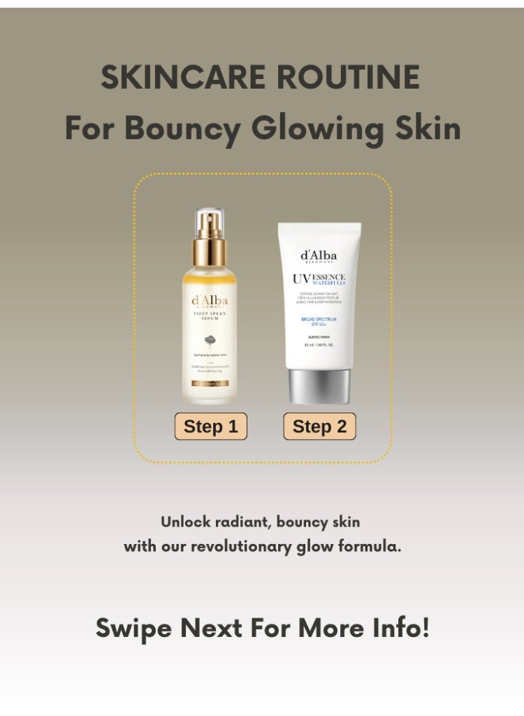 d'Alba d’Alba Piedmont First Spray Serum & UV Essence Waterfull+ Sunscreen Duo for Hydrated, Glowing Korean Skincare - Image 2