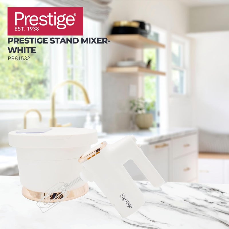 Prestige Stand Mixer with Spillage Proof Bowl Lid 300W - White PR81532 300 W PR81532 white - Image 5