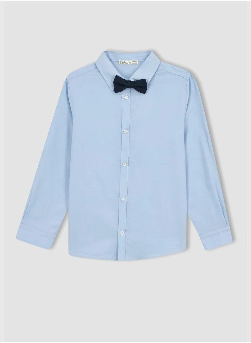 ديفاكتو Boy Polo Neck Woven Long Sleeve Shirt