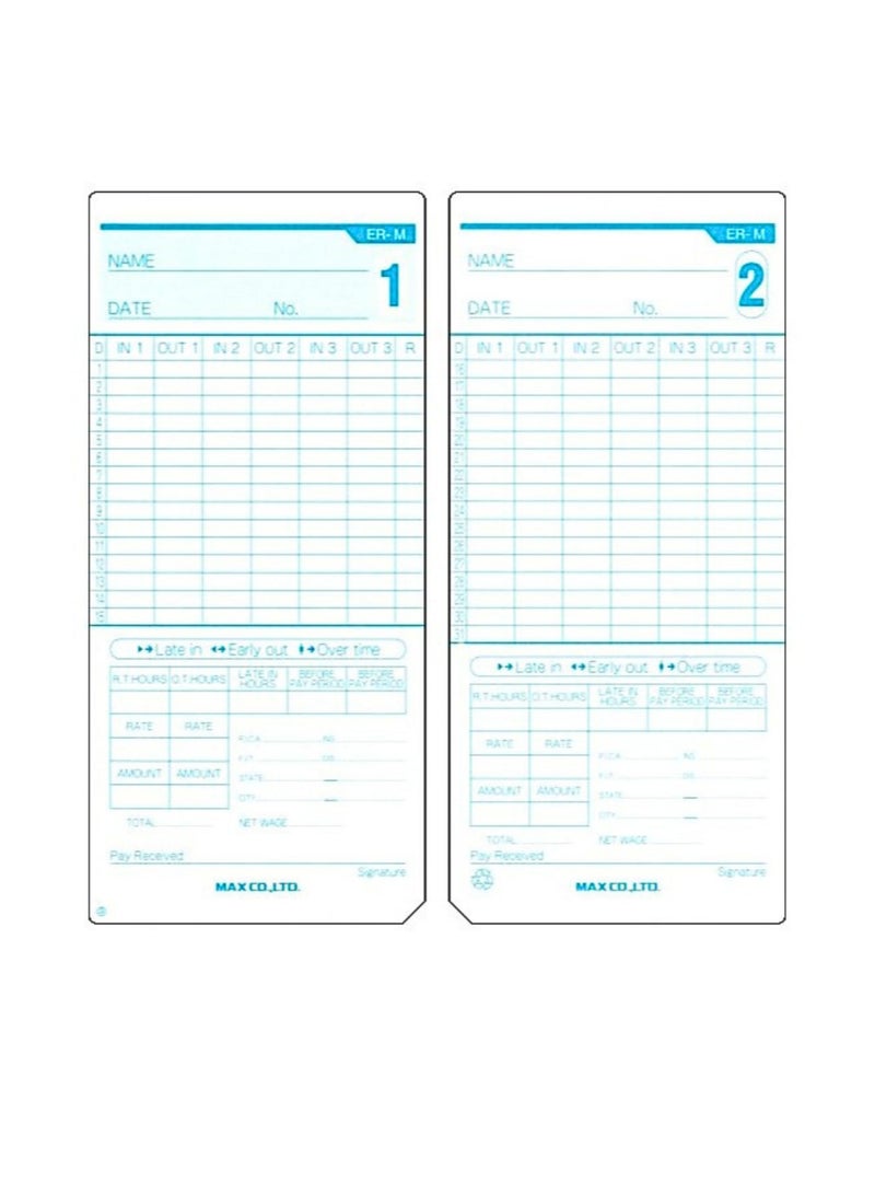 Max & Max بطاقة وقت MAX ER-M 100/عبوة - Image 1