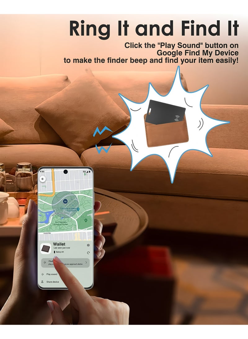 Flyview Android Tracking Card, Bluetooth Tracker for Android. Google Certified Wallet Finder/Item Locator Compatible with Google Find My Device App, Smart Tracking Card for Wallets, Keys, Backpack-Black - Image 4