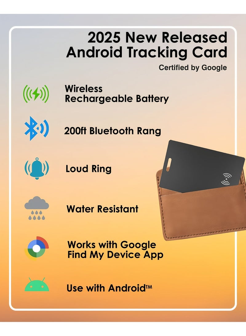 Flyview Android Tracking Card, Bluetooth Tracker for Android. Google Certified Wallet Finder/Item Locator Compatible with Google Find My Device App, Smart Tracking Card for Wallets, Keys, Backpack-Black - Image 2
