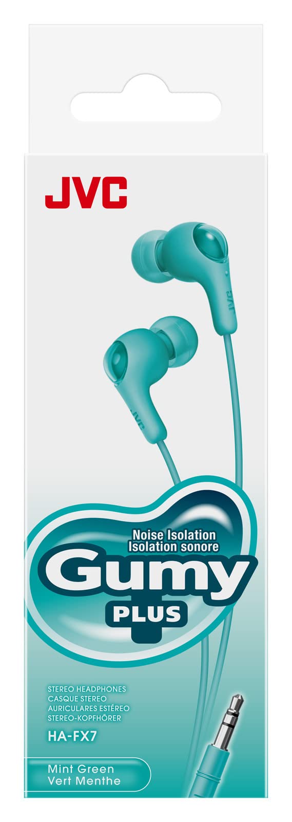 JVC Gumy in Ear Earbud Headphones with Paper Package, Powerful Sound, Comfortable and Secure Fit, Silicone Ear Pieces S/M/L - HAFX7GN (Green) - Image 2