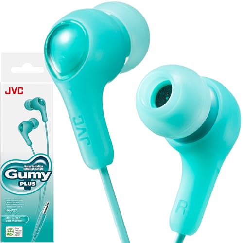 JVC Gumy in Ear Earbud Headphones with Paper Package, Powerful Sound, Comfortable and Secure Fit, Silicone Ear Pieces S/M/L - HAFX7GN (Green) - Image 1
