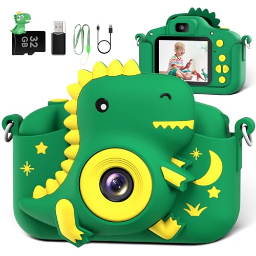 GREENKINDER Kids Camera Dinosaur Toddler Digital Camera for Ages 312 Boys Girls Childrens Christmas Birthday Gifts Selfie 1080P HD Video Camera for 3 4 5 6 7 8 9 Years Old Boys Girls Toys Gifts - Image 1
