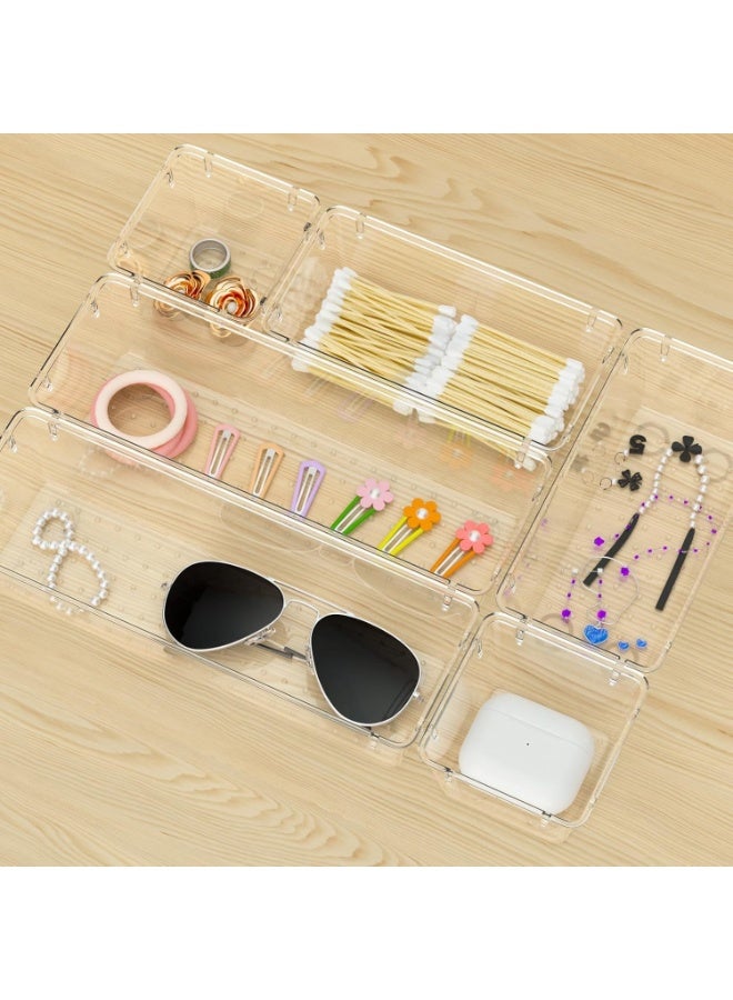 8-piece drawer organizer for organizing spoons and kitchen utensils, or a vanity drawer for organizing makeup and accessories. - Image 1