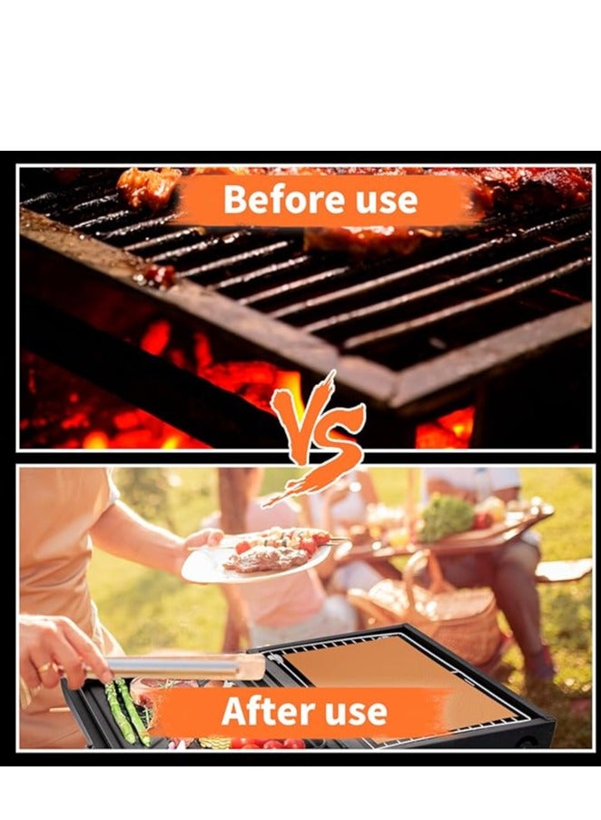 5-Pack Fiberglass Grill Mats - Heat-Resistant, Food-Safe 33x40cm BBQ Accessories | Prevents Food Falling, Easy Clean & Reusable (0.2mm Thick, Antique Bronze) - Image 2