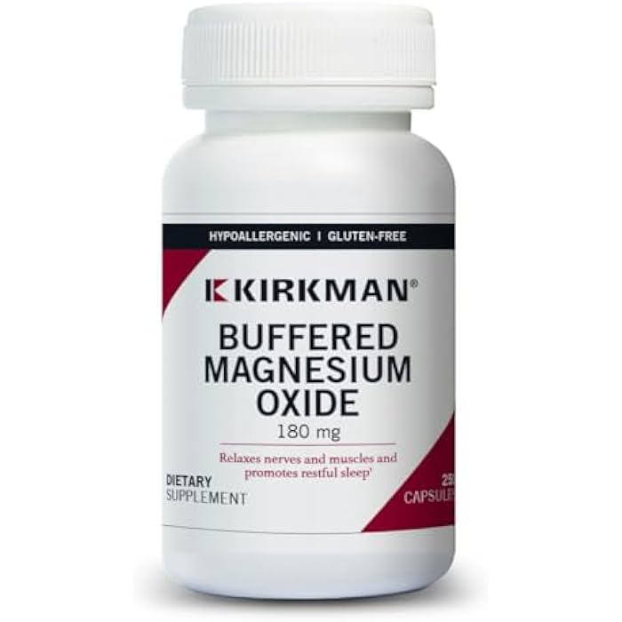 Kirkman Buffered Magnesium Oxide, 180 mg, 250 Capsules, Kirkman Labs - Image 1