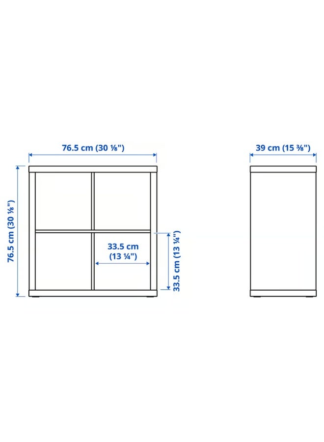 IKEA (IKEA) وحدة رفوف بأربعة أدراج، لون أبيض/رمادي فاتح مائل للأزرق، بتصميم مموج، 77×77 سم - Image 4