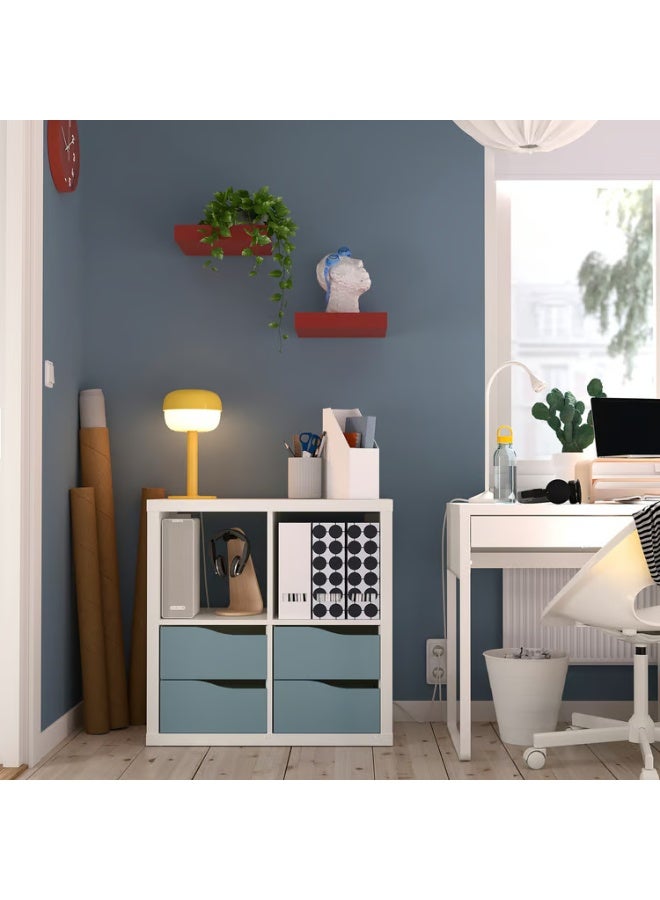 IKEA (IKEA) وحدة رفوف بأربعة أدراج، لون أبيض/رمادي فاتح مائل للأزرق، بتصميم مموج، 77×77 سم - Image 2