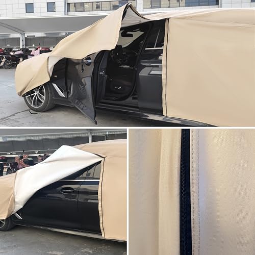 JURMON Heavy Duty Outdoor Car Cover Custom Fit for Toyota Highlander,Windproof All Weather Waterproof Sun Rain UV Dust Snow Protection Outdoor Car Covers - Image 5