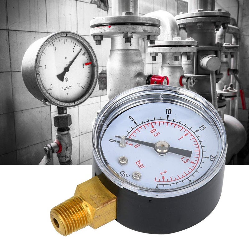 Mechanical Pressure Gauge 0 30psi 0 2bar Dual Scale Metal Casing For Air Oil Water - Image 3